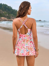 Floral Twist Front Tummy Control One Piece Swim Dress