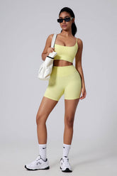 Square Neck Thin Strap Sports Bra