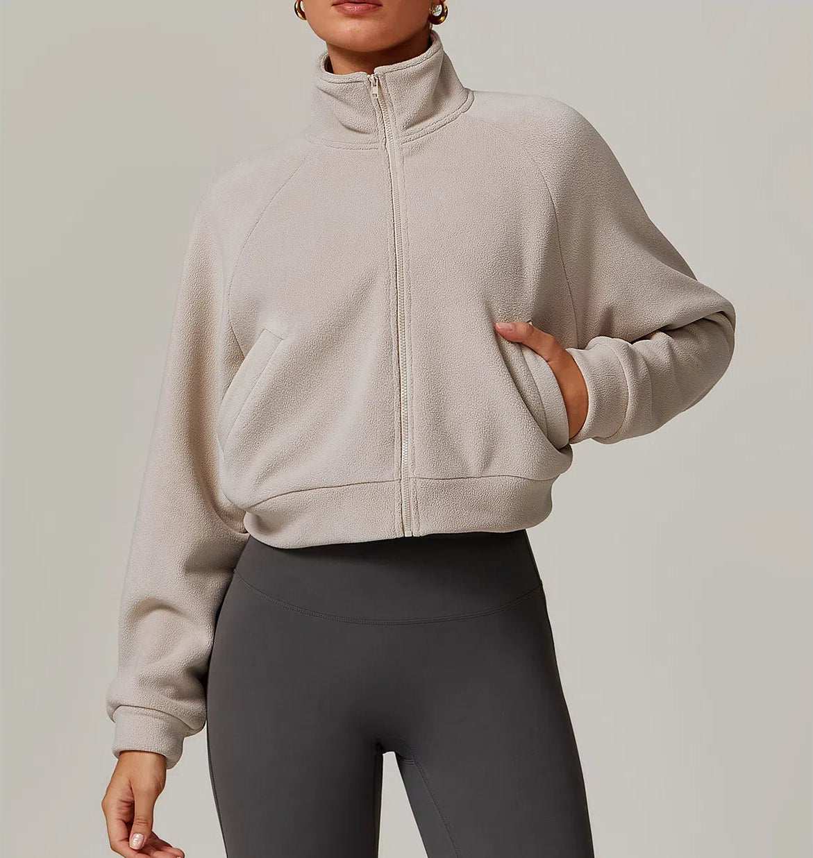 Standing Collar Yoga Fleece Jackets | Perfect for Yoga &amp; Relaxation