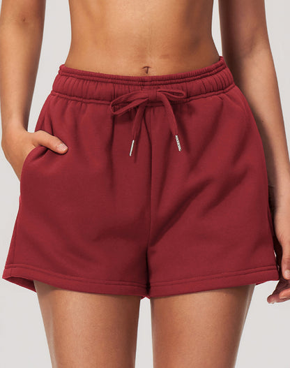 High Waist Loose Lounge Shorts with Pockets