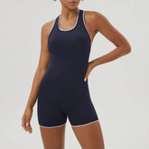 Crossover Back Design Yoga Short Jumpsuit