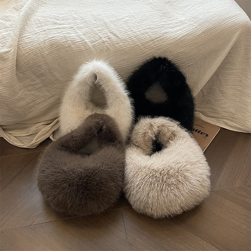 Winter Fluffy Faux Fur Tote Handbag Soft Fuzzy Purse Bag