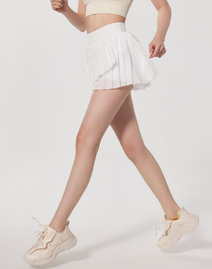 Fashion Solid Color Double Layer Tennis Skirt