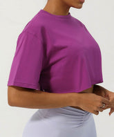 Workout Crop Tops Short Sleeve Yoga Shirts
