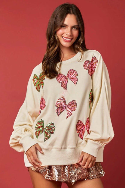 Cute Bow Sequins Sweatshirt | Add a Touch of Glam to Your Wardrobe