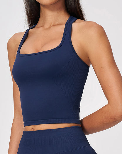 Ribbed Sports Racerback Tank Tops