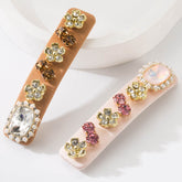Metal Crystal Snap Hair Clips Hair Barrettes