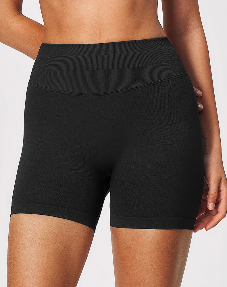 Ribbed High Waisted Seamless Workout Shorts
