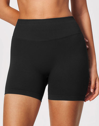 Ribbed High Waisted Seamless Workout Shorts