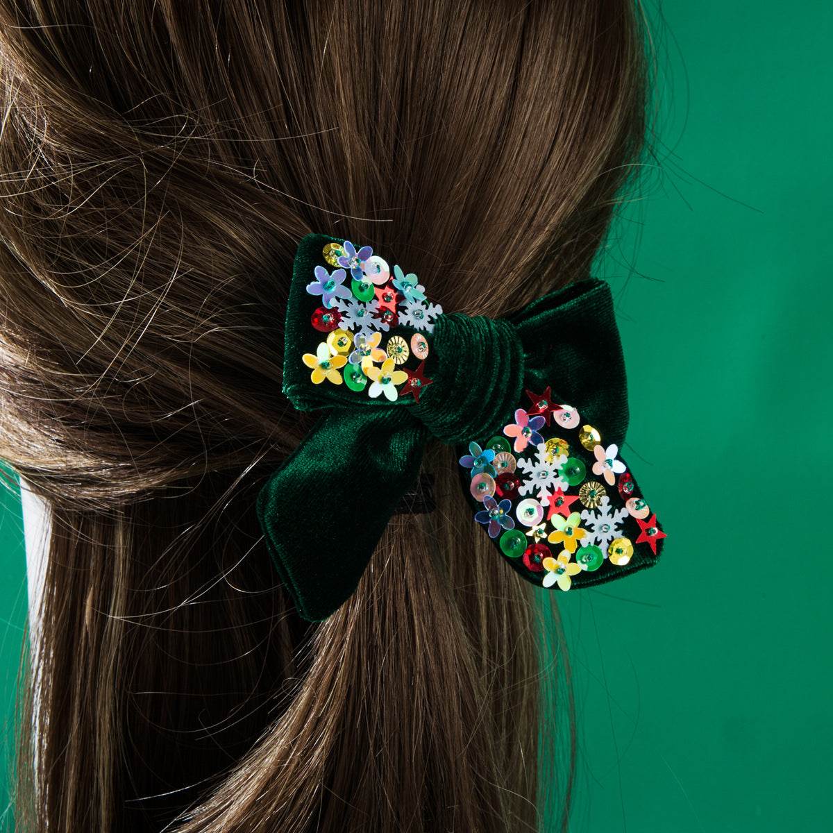 Velvet Sequin Hair Bow Clips Hair Accessories