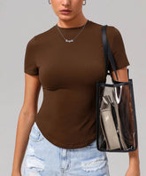 Short Sleeve Slim Fit Tops Crew Neck T-Shirts