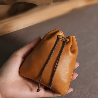 Leather Drawstring Coin Purse