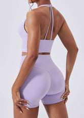 Twisted Cutout Fitness Crop Tank Tops