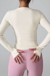 Slim Fit Workout Jacket Full Zip Long Sleeve Athletic Coat