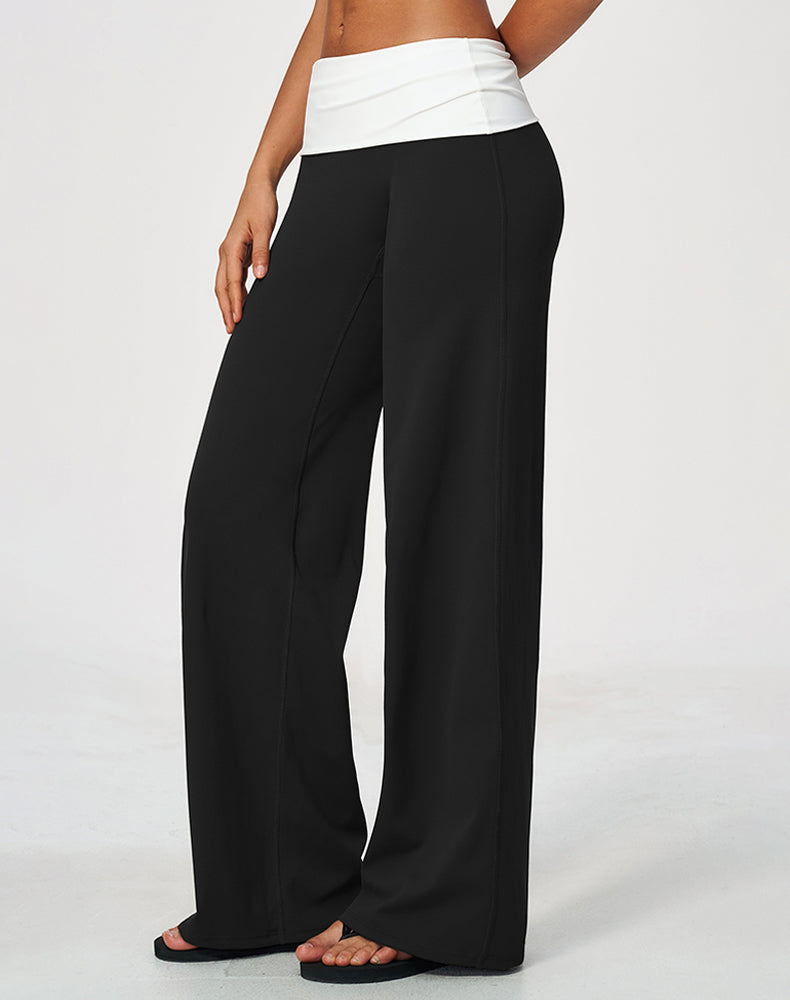 Fold Over Wide Leg Yoga Pants
