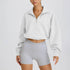 Half Zip Sweatshirt Long Sleeve Sports Crop Tops