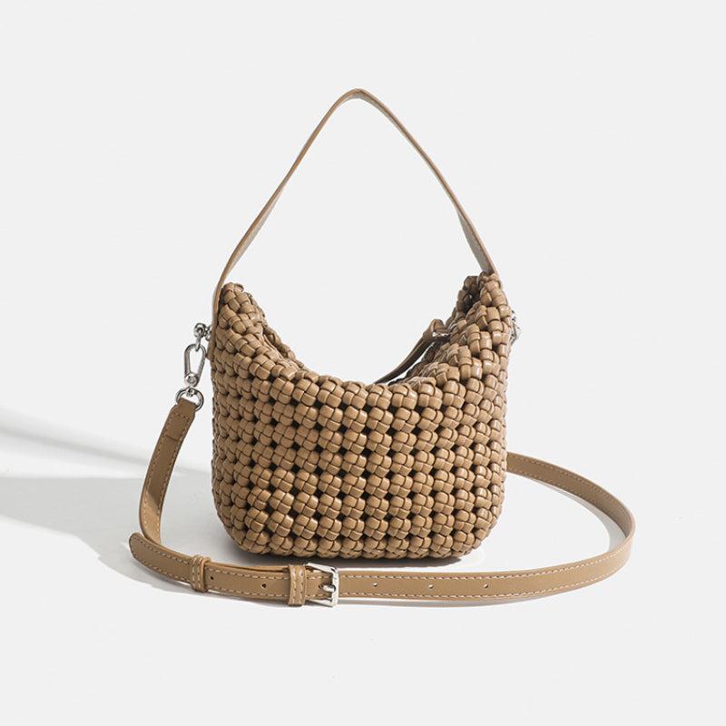 PU Handmade Woven Bucket Shape Tote Bag | Stylish &amp; Unique Design