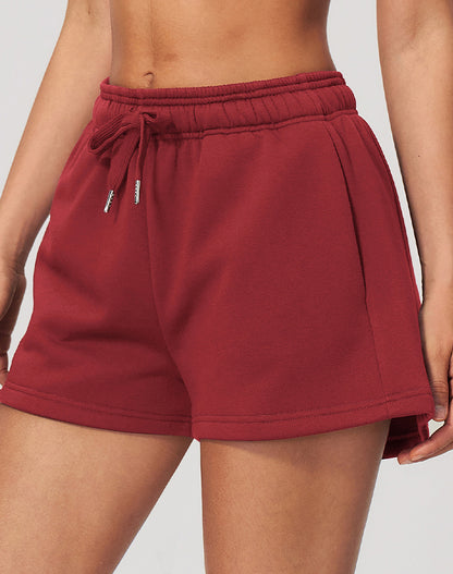 High Waist Loose Lounge Shorts with Pockets