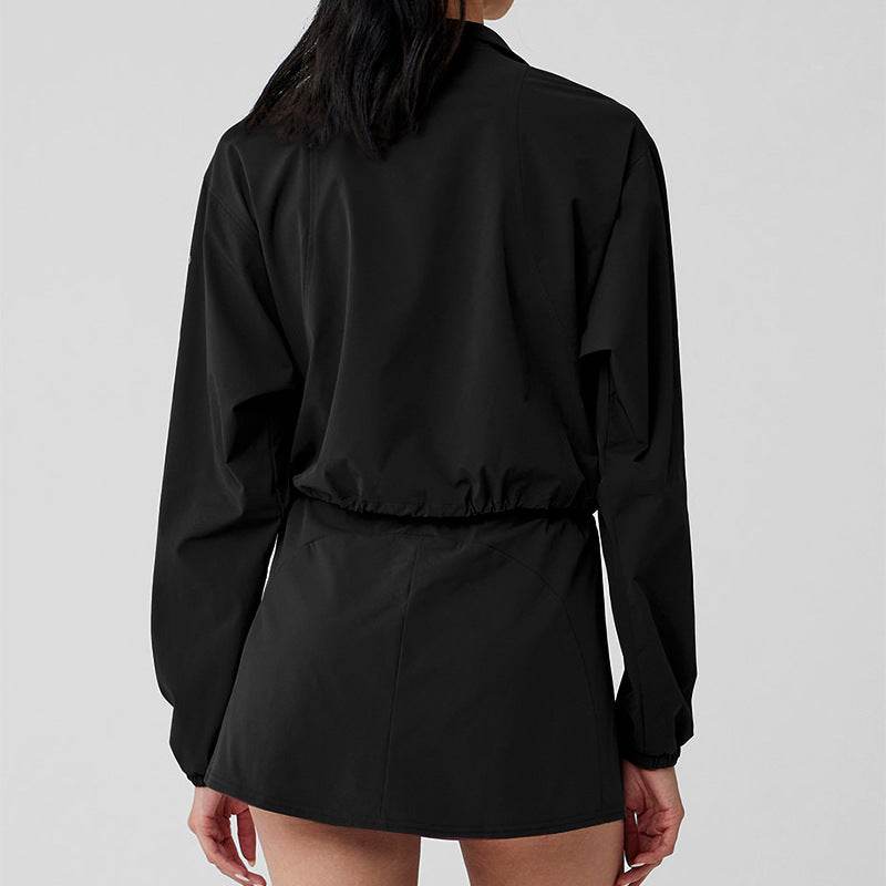 Half Zip Long Sleeve Sport Crop Sweatshirt