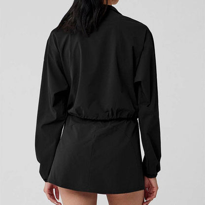 Half Zip Long Sleeve Sport Crop Sweatshirt