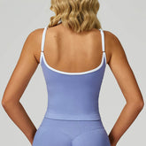 Color Block Sports Tank Top with Built in Bra