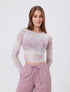 Tie Dyed Mesh Long Sleeve Workout T-Shirt