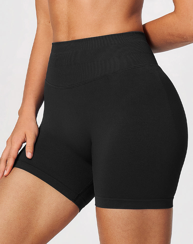 Ribbed High Waisted Seamless Workout Shorts