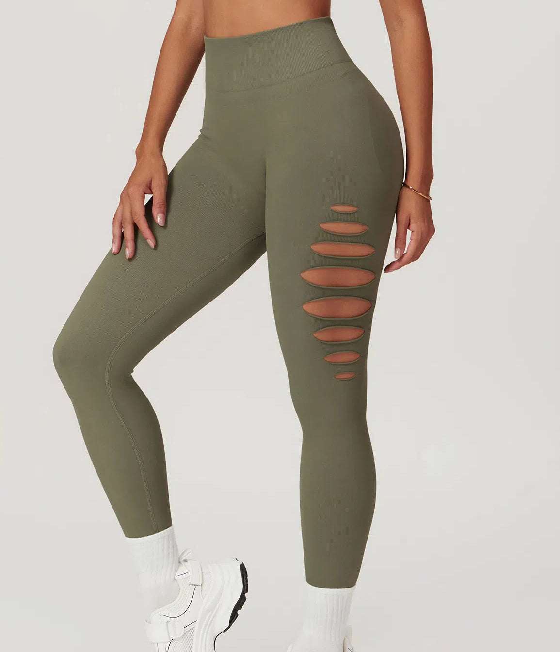 High Waisted Ripped Leggings | Perfect for Workouts &amp; Casual Wear