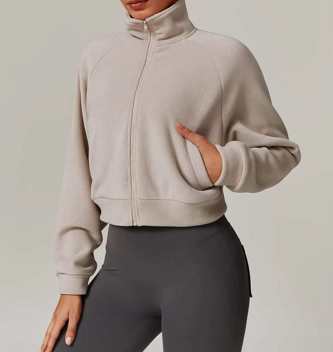 Standing Collar Yoga Fleece Jackets | Perfect for Yoga &amp; Relaxation