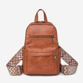 Retro Solid Color PU Leather Backpack