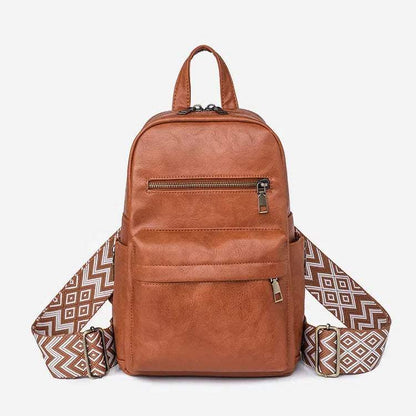 Retro Solid Color PU Leather Backpack | Stylish and Functional Design