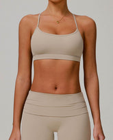 Strappy Criss-Cross Back Sports Bra with Removable Pads