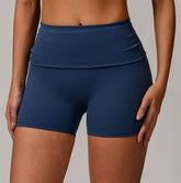 Flip Fold High Waist Hip Lifting Fitness Shorts