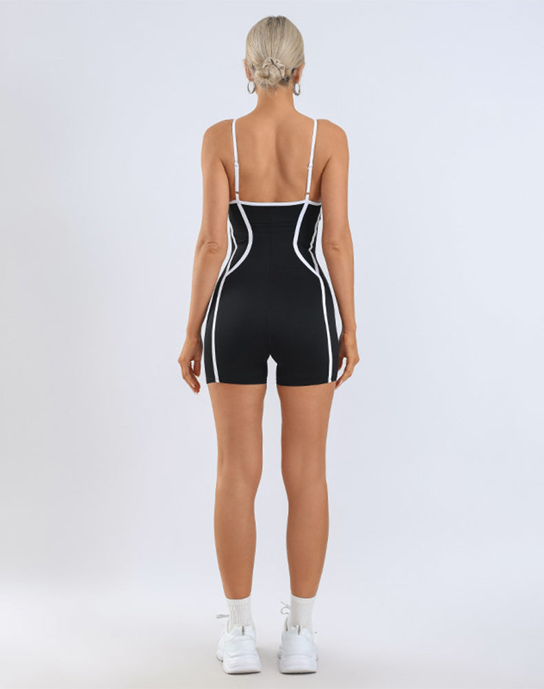 Adjustable Strap Romper Tummy Control Shorts Jumpsuit