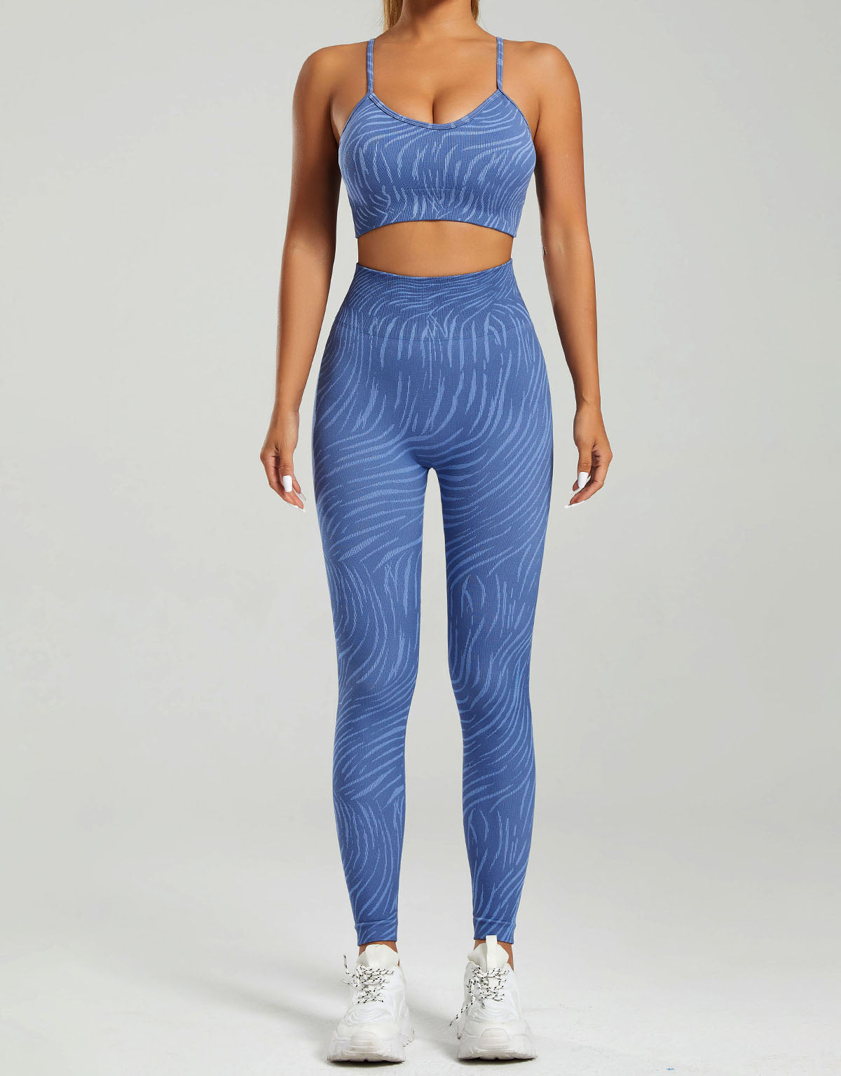 High Waist Striped Yoga Leggings