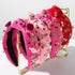 Wide Edge Cross Knotted Headband With Love Heart -