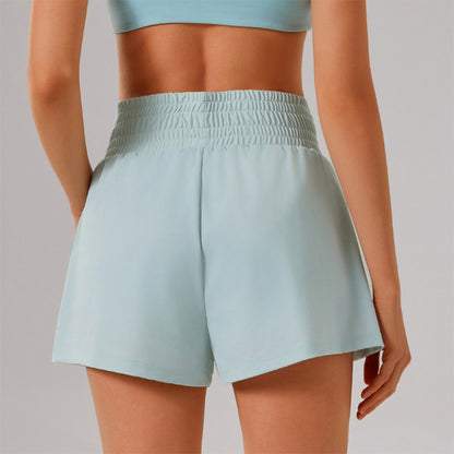 High Waisted Athletic Shorts with Pocket and Lined Short