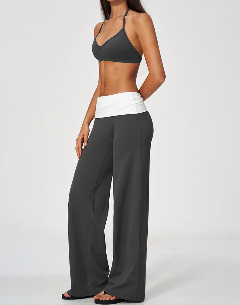 2 Piece Sports Bra and Flare Pant Pilates Outfit Sets