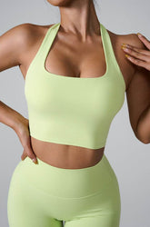 Sleeveless Sports Halter Neck Crop Tank Tops