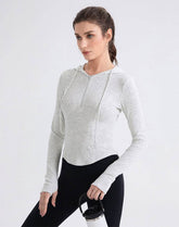 Cropped Zip Up Hoodie Long Sleeve Slim Crop Tops