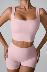 Sleeveless Square Neck Workout Yoga Training Crop Tank Top