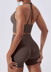 Twisted Cutout Fitness Crop Tank Tops