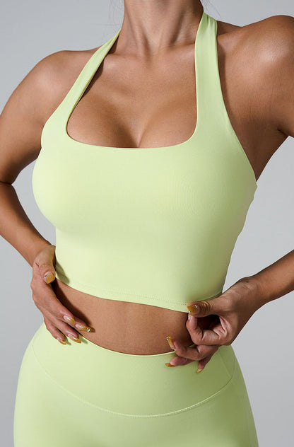 Sleeveless Sports Halter Neck Crop Tank Tops