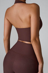 V Neckline Yoga Crop Tank Tops with Built-in Bra Pad