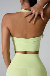 Sleeveless Sports Halter Neck Crop Tank Tops