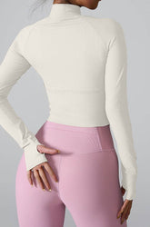 Long Sleeve Half zip Yoga Tops Athletic Slim Fit Sweatshirt