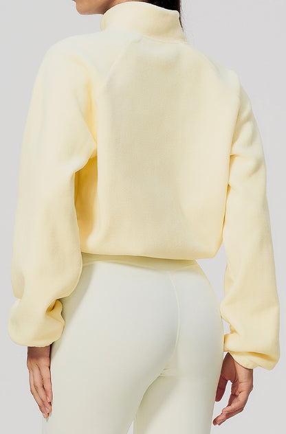 Winter Polar Fleece Jacket with Contrast Zippered Pockets
