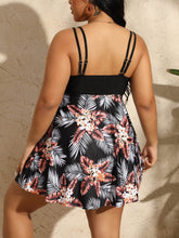 Plus Size Two Piece Tankini Swim Dress with Boyshort