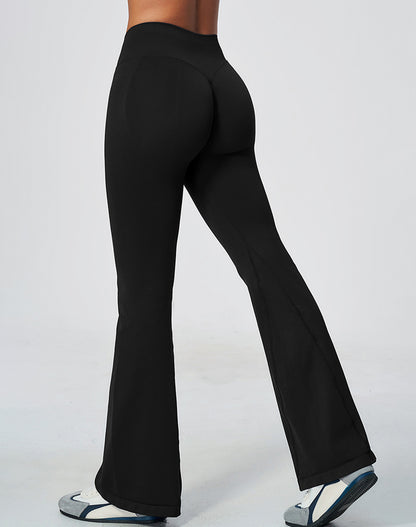 Ribbed High Waisted Seamless Workout Flare Pants