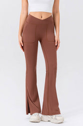 High Waisted Bootcut Flare Yoga Pants with Pockets